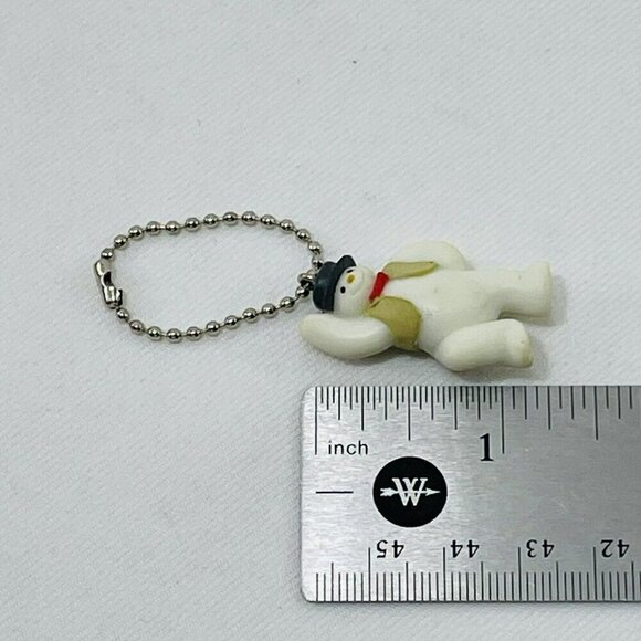 Vintage 2003 Snowman Keychain Dance Happy Jacket Chain Christmas Winter Party - Picture 9 of 9